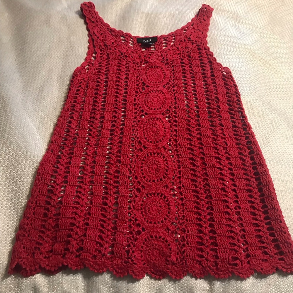 Red Crochet Top - Rue21 - Large - Picture 2 of 5